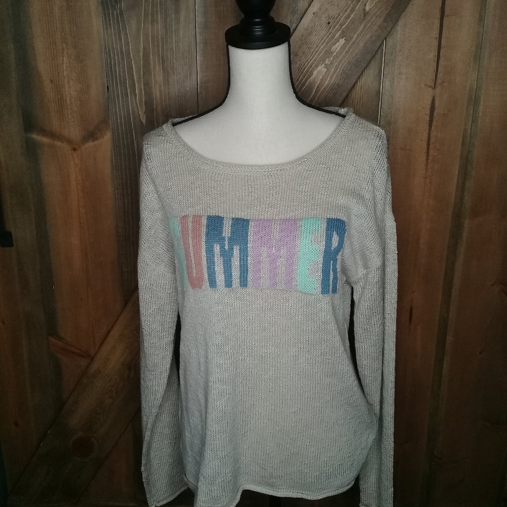 Marled Reunited Oatmeal Pullover Sweater Multi Colored SUMMER Sz Medium